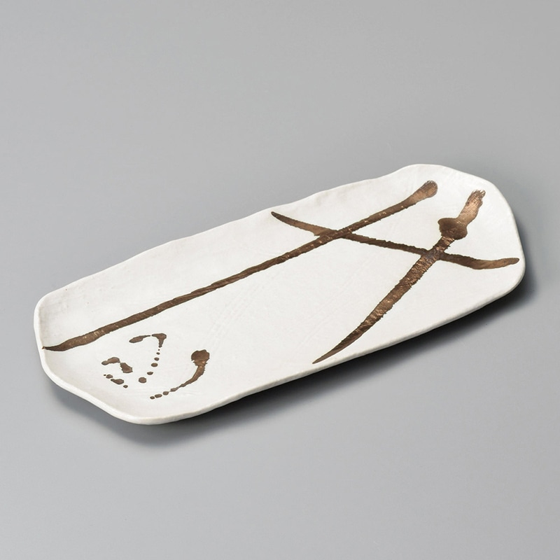 山万 19306-460 金散らし変形ほっけ皿 1個（ご注文単位1個）【直送品】