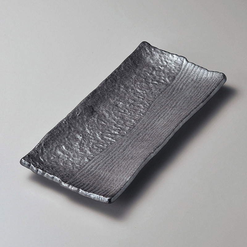 山万 26815-310 黒楽32cmほっけ皿 1個（ご注文単位1個）【直送品】