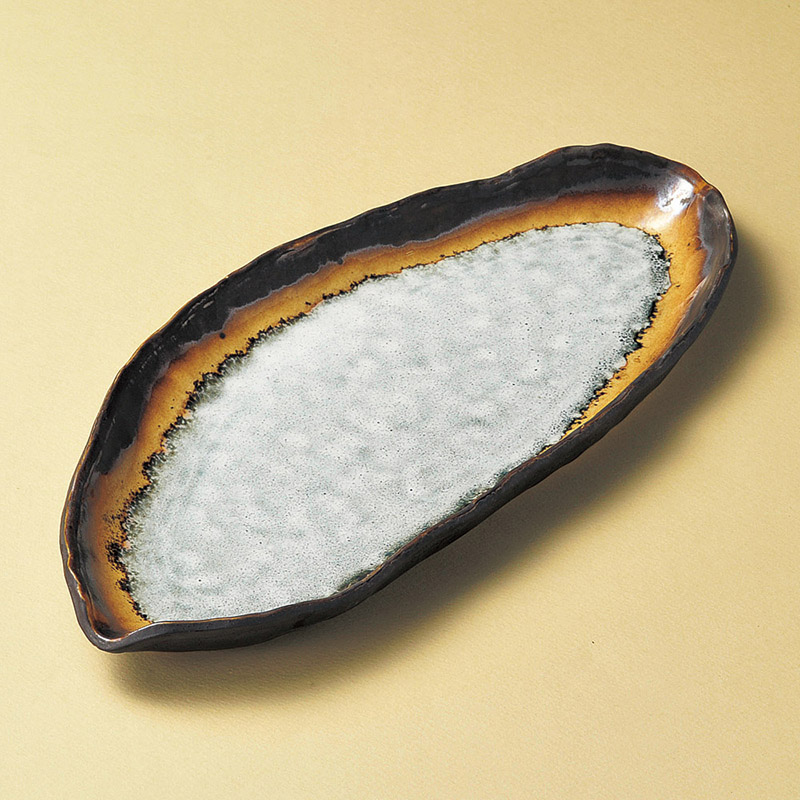 山万 19310-100 あかね木の葉長皿 1個（ご注文単位1個）【直送品】