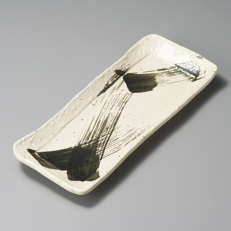 山万 26905-470 黒刷毛石目焼物皿 1個（ご注文単位1個）【直送品】