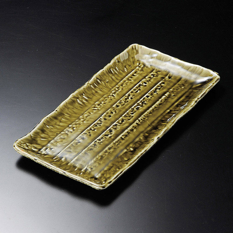 山万 26908-250 織部アジアンホッケ皿 1個（ご注文単位1個）【直送品】