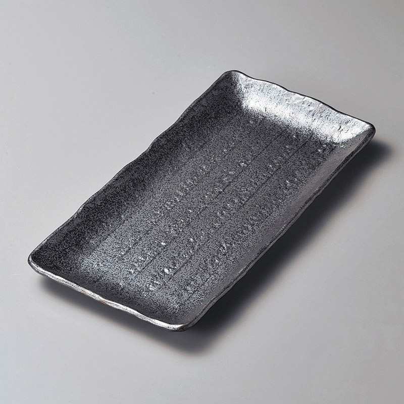 山万 26912-230 黒長角ホッケ皿 1個（ご注文単位1個）【直送品】