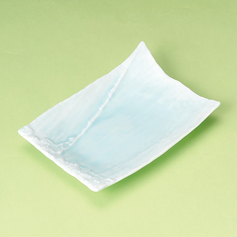 山万 27007-290 青白磁しぶき盛皿 1個(ご注文単位1個)【直送品】