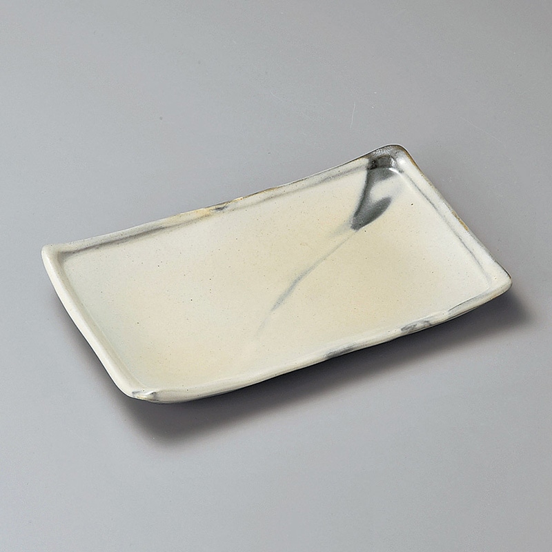 山万 27415-660 白化粧ぼかし8焼物皿 信楽焼 1個（ご注文単位1個）【直送品】