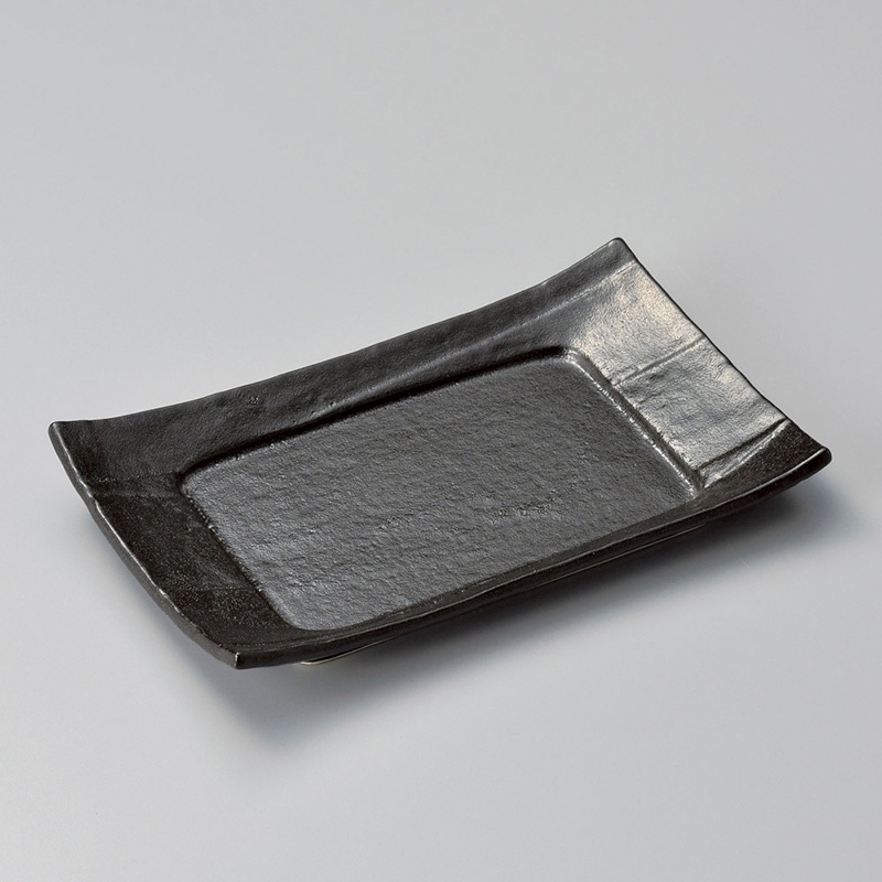 山万 27005-550 瀬戸黒9.0寸長角四方皿 1個（ご注文単位1個）【直送品】