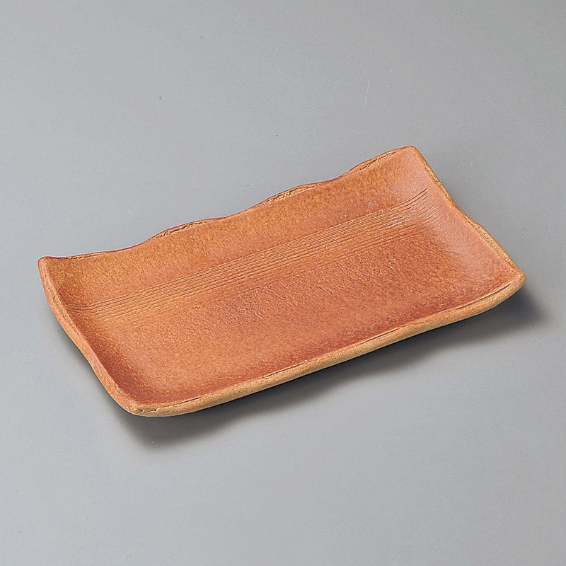 山万 27014-660 火色8.0長方皿(信楽焼) 1個（ご注文単位1個）【直送品】