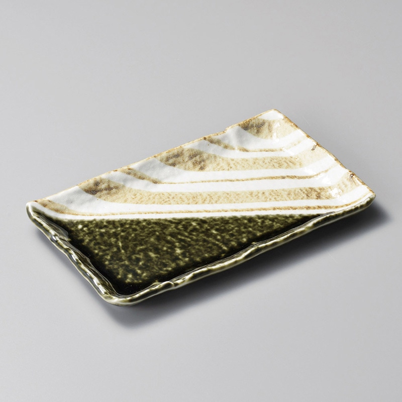 山万 27102-550 織部ストライプ9.0長角皿 1個（ご注文単位1個）【直送品】