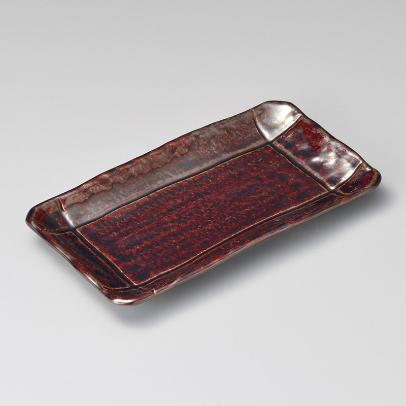 山万 27716-570 飴釉8.0焼物皿 1個（ご注文単位1個）【直送品】