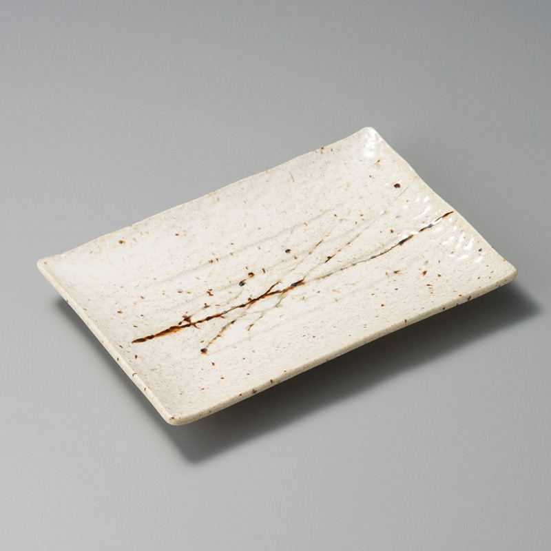 山万 27917-230 アメ乱ハケ長角皿(中) 1個（ご注文単位1個）【直送品】