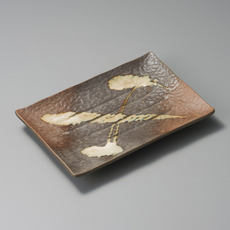 山万 27916-230 筆流しアメ長角皿(中) 1個（ご注文単位1個）【直送品】