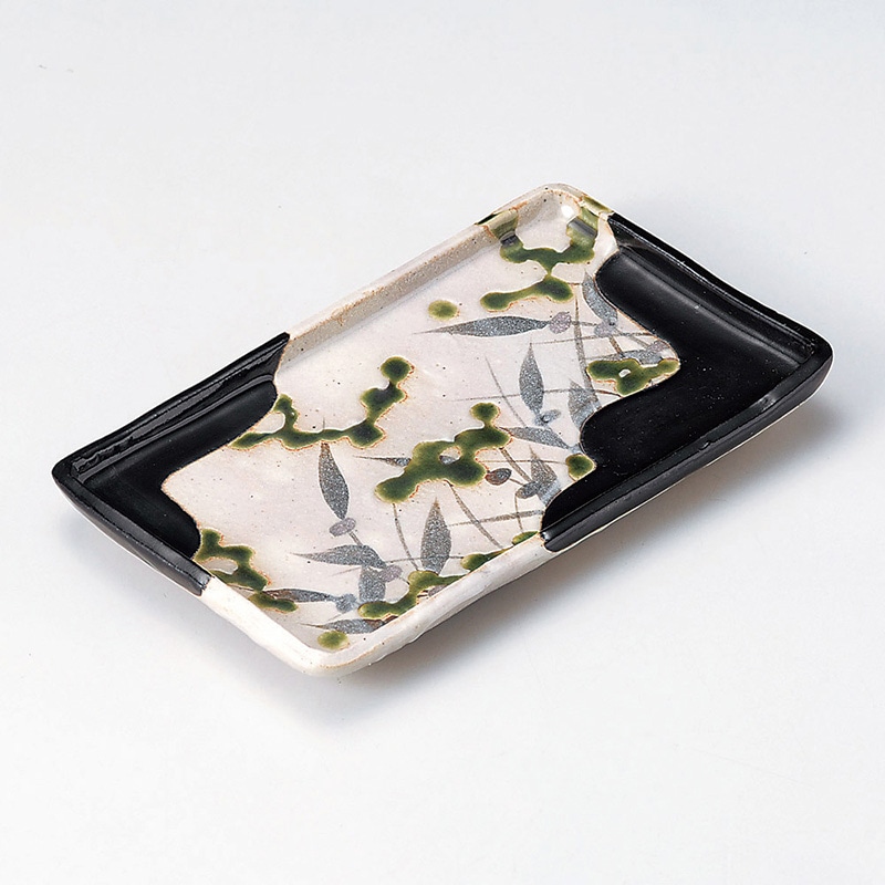 山万 27207-510 黒織部焼物皿 1個（ご注文単位1個）【直送品】