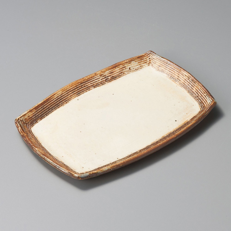 山万 27215-660 渕荒横彫長方皿(中) 1個（ご注文単位1個）【直送品】