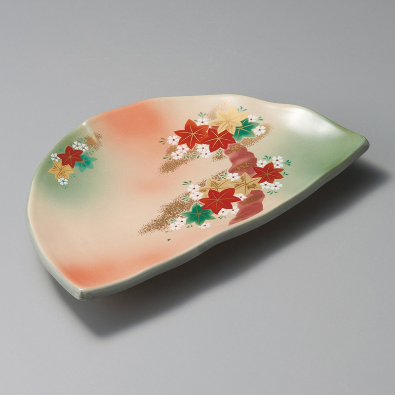 山万 27219-290 錦春秋半月天皿 1個（ご注文単位1個）【直送品】