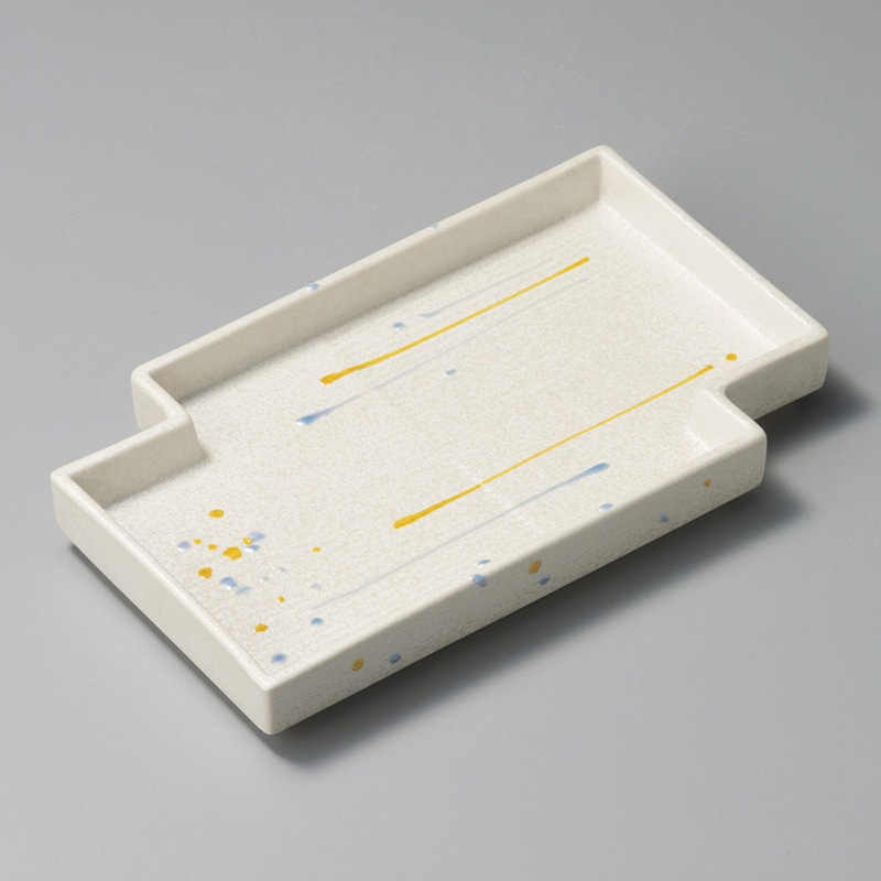 山万 27401-470 青黄銀河八ッ橋焼物皿 1個（ご注文単位1個）【直送品】