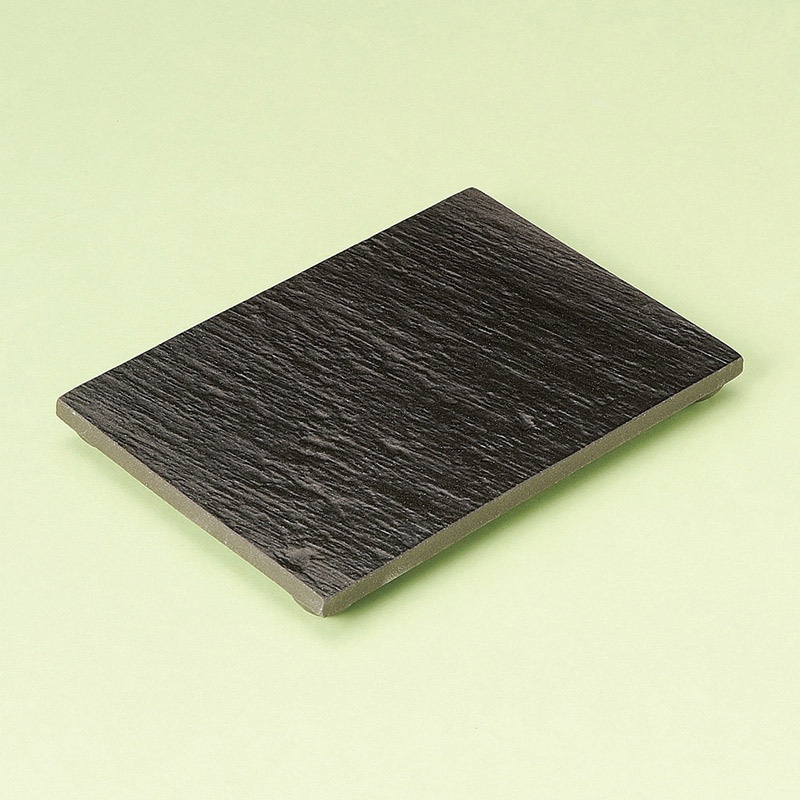 山万 27301-460 黒陶石目四つ足焼物皿 1個（ご注文単位1個）【直送品】