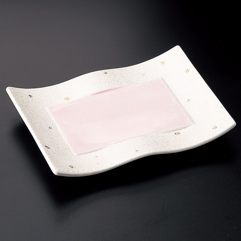 山万 27315-250 金箔ピンク焼物皿 1個（ご注文単位1個）【直送品】