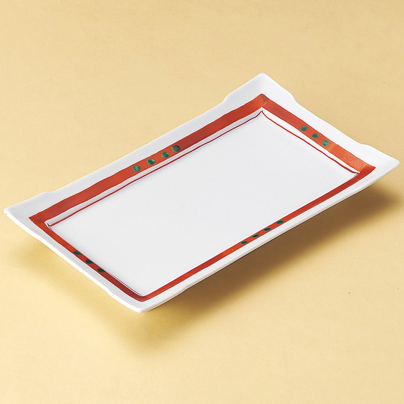 山万 27313-140 赤絵花焼物皿 1個（ご注文単位1個）【直送品】