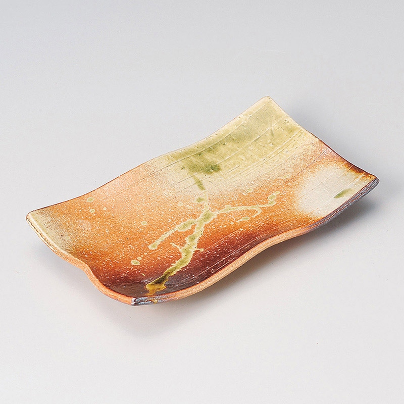 山万 27318-660 古信楽7.0足付長角皿(信楽焼 1個（ご注文単位1個）【直送品】