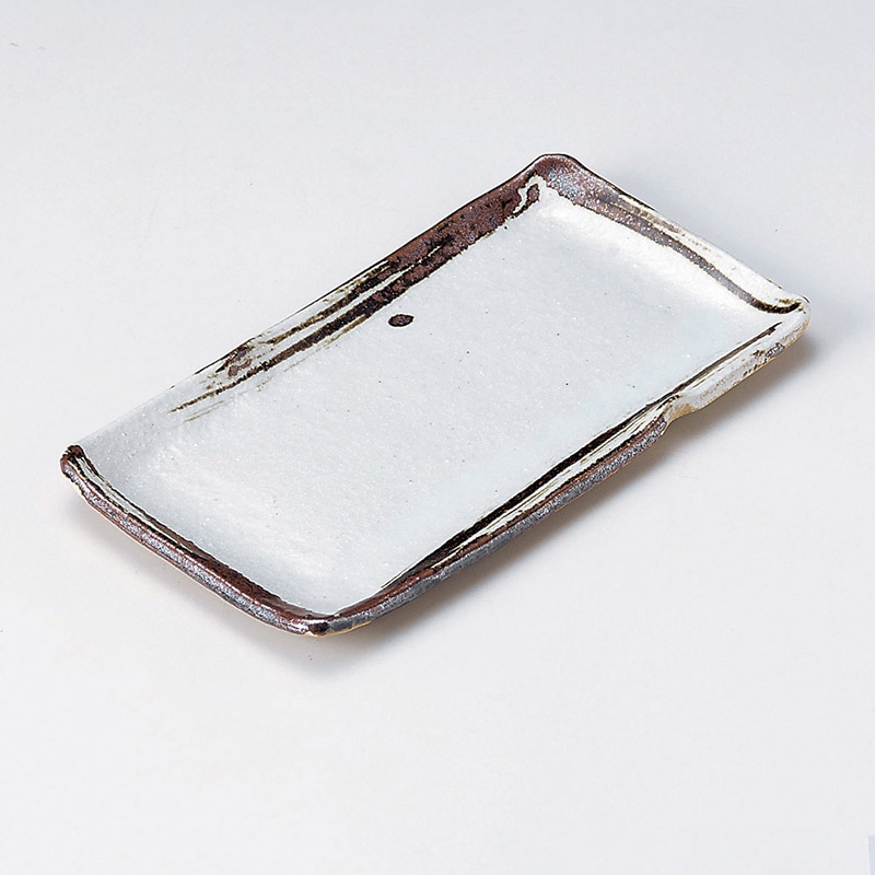 山万 27419-660 鉄刷毛目7.0長角皿(信楽焼) 1個（ご注文単位1個）【直送品】