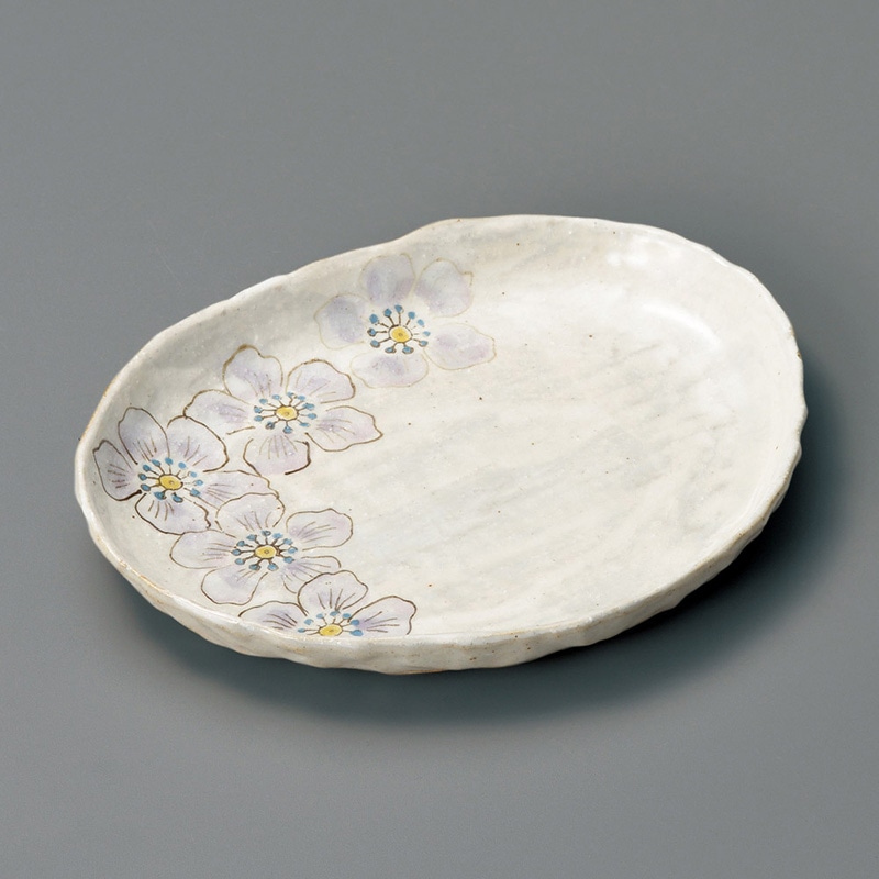 山万 27416-570 雪夢花大皿(紫) 1個（ご注文単位1個）【直送品】