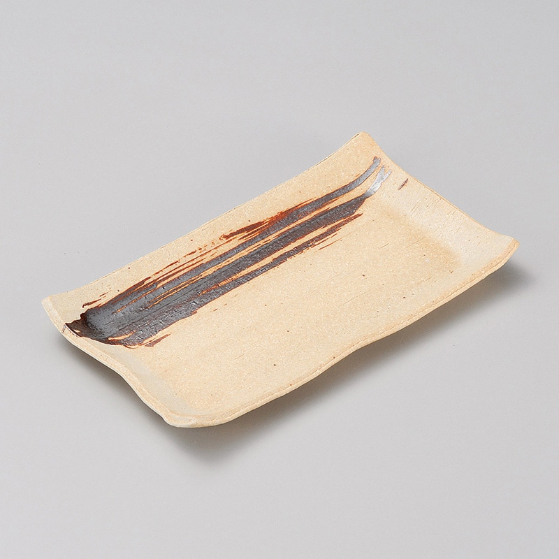 山万 27510-660 イラボ鉄刷毛目長角皿(信楽焼) 1個（ご注文単位1個）【直送品】