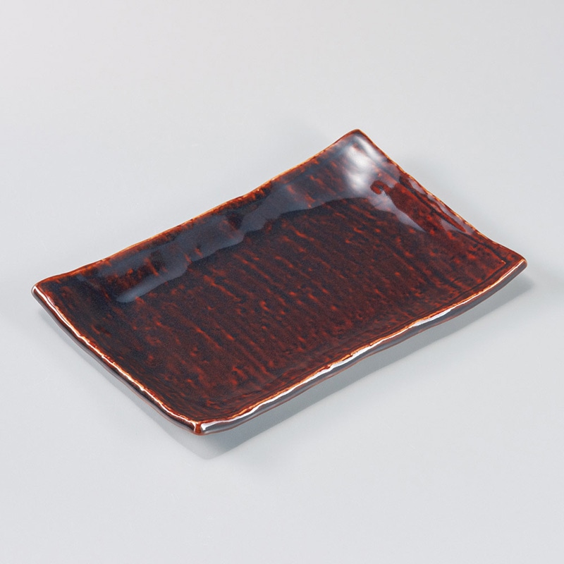 山万 27710-580 アメ天目7.0長角皿 1個（ご注文単位1個）【直送品】