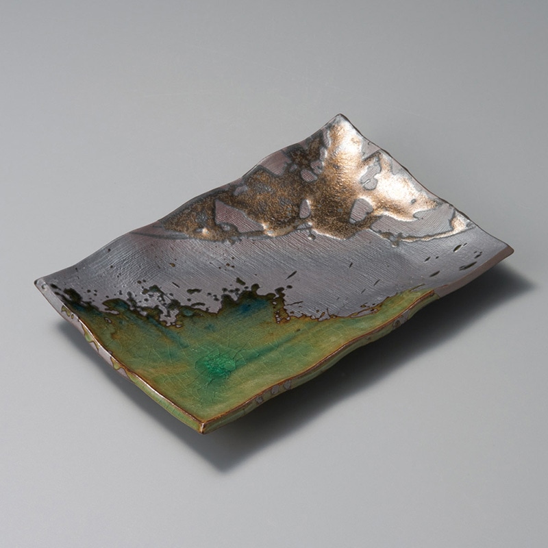 山万 27519-650 伊賀金彩焼物皿(萬古焼) 1個（ご注文単位1個）【直送品】