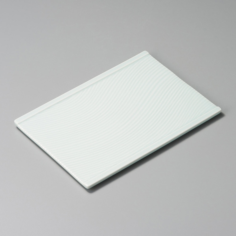 山万 27512-460 青磁流水彫焼物皿 1個（ご注文単位1個）【直送品】