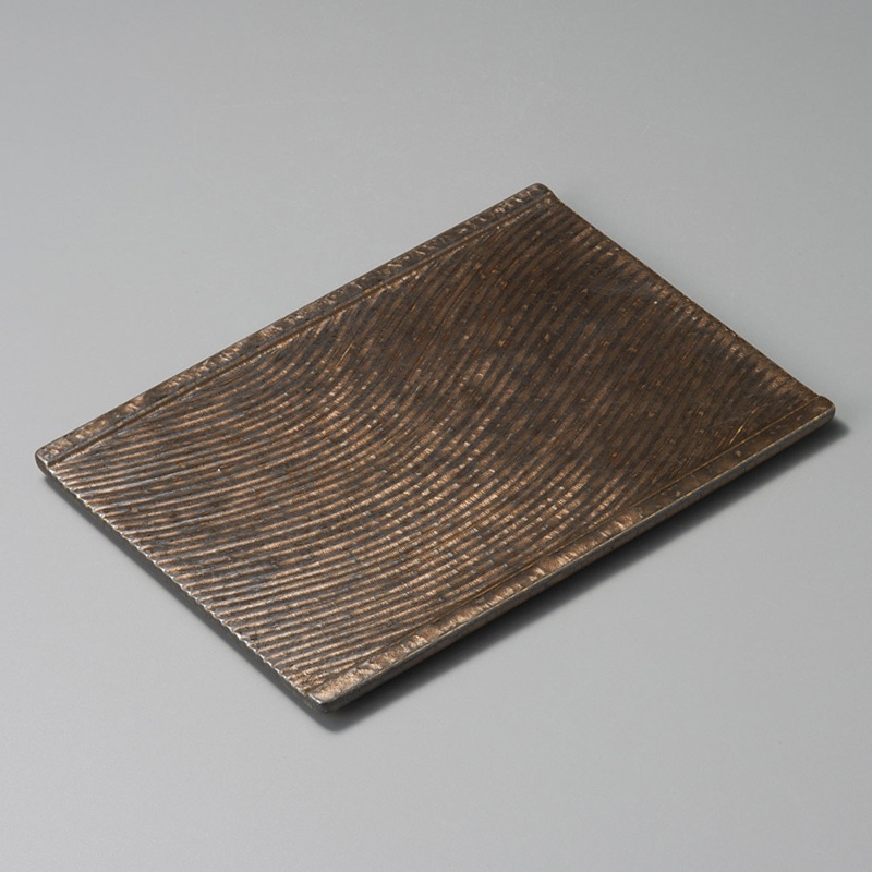 山万 27513-460 金結晶流水彫焼物皿 1個（ご注文単位1個）【直送品】