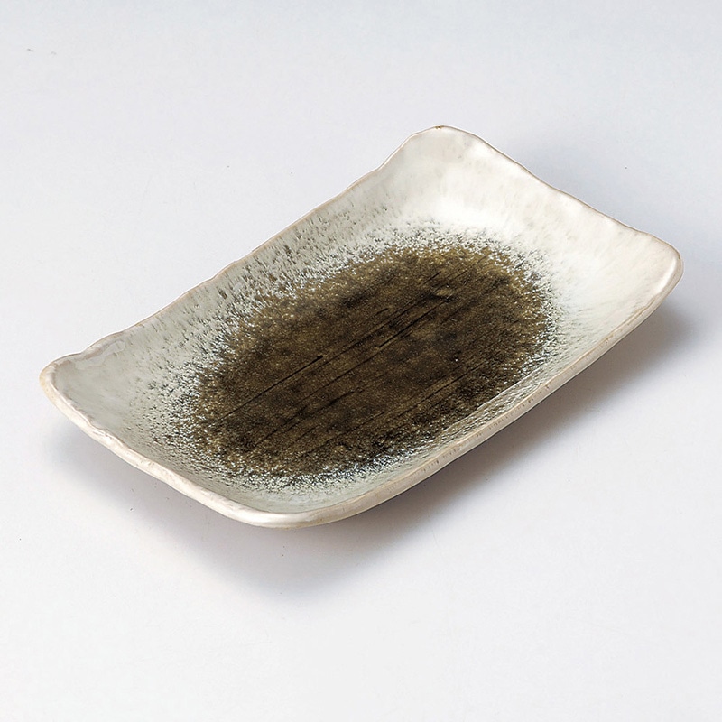 山万 27709-570 織部かすみ長角7.0皿 1個（ご注文単位1個）【直送品】