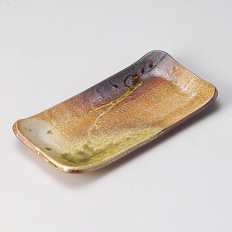 山万 27611-660 古信楽付出皿(中)(信楽焼) 1個（ご注文単位1個）【直送品】