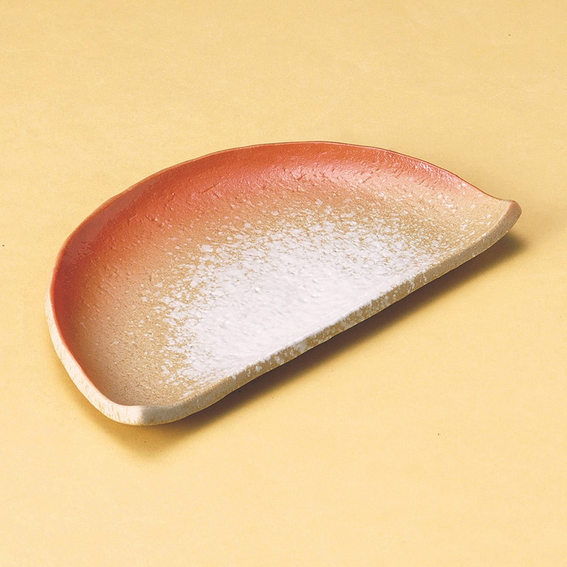 山万 27713-580 雪どけ半月7.0皿 1個（ご注文単位1個）【直送品】