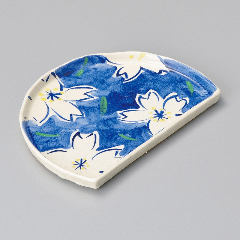 山万 27913-570 青桜半月皿 1個（ご注文単位1個）【直送品】