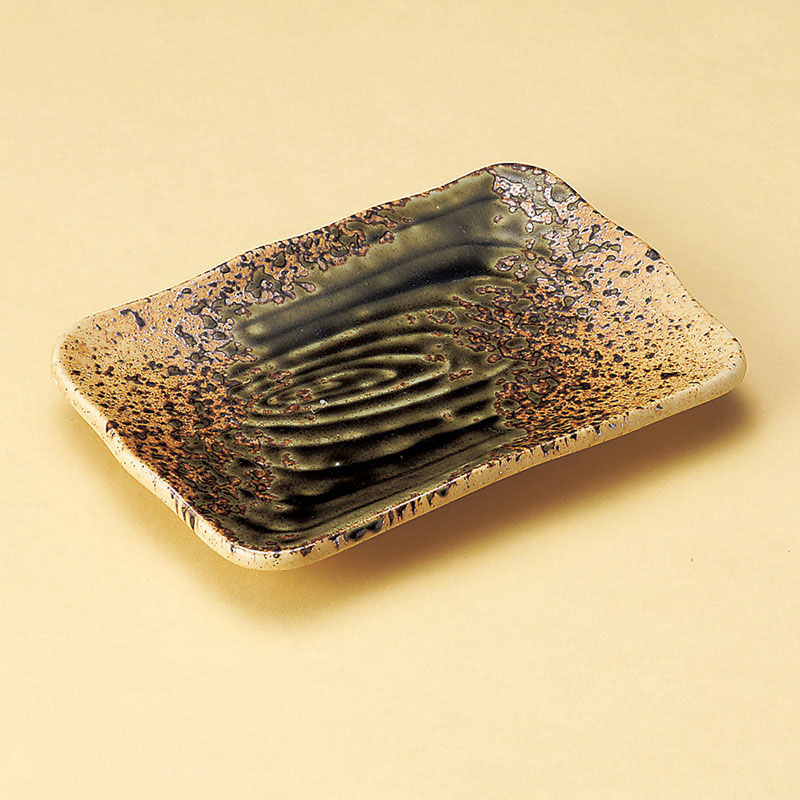 山万 27906-030 オリベ吹7.0焼物皿 1個（ご注文単位1個）【直送品】