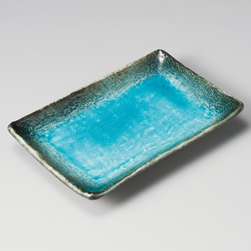 山万 28019-290 藍染スカイ角焼物皿 1個（ご注文単位1個）【直送品】