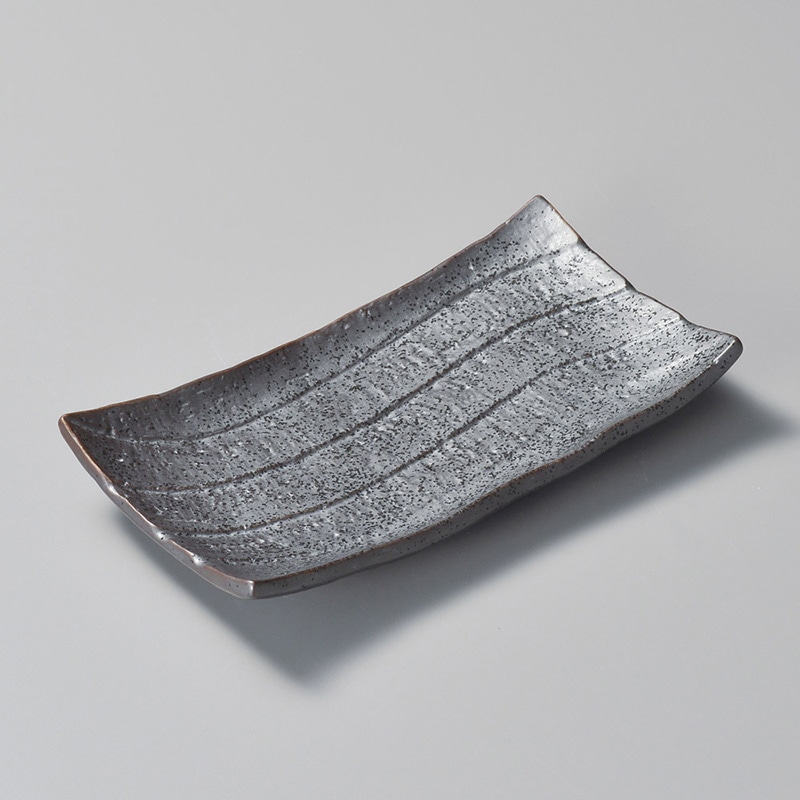 山万 28017-230 七三黒四足焼皿 1個（ご注文単位1個）【直送品】