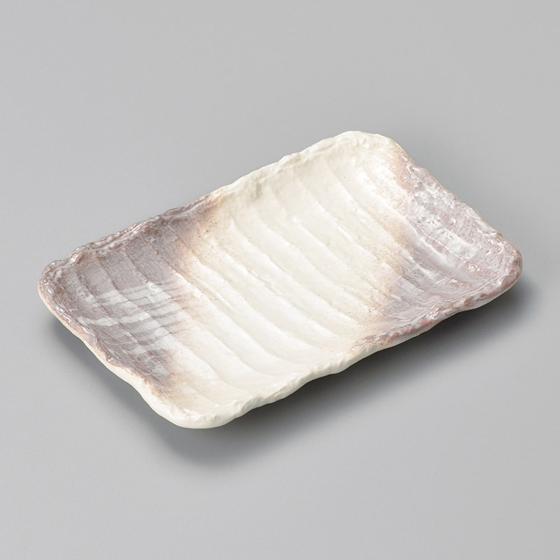 山万 28919-Y0 かすみ志野5号長角皿(萬古焼) 1個（ご注文単位1個）【直送品】