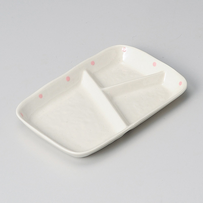 山万 28401-510 ドットピンク仕切ランチプレート 1個（ご注文単位1個）【直送品】