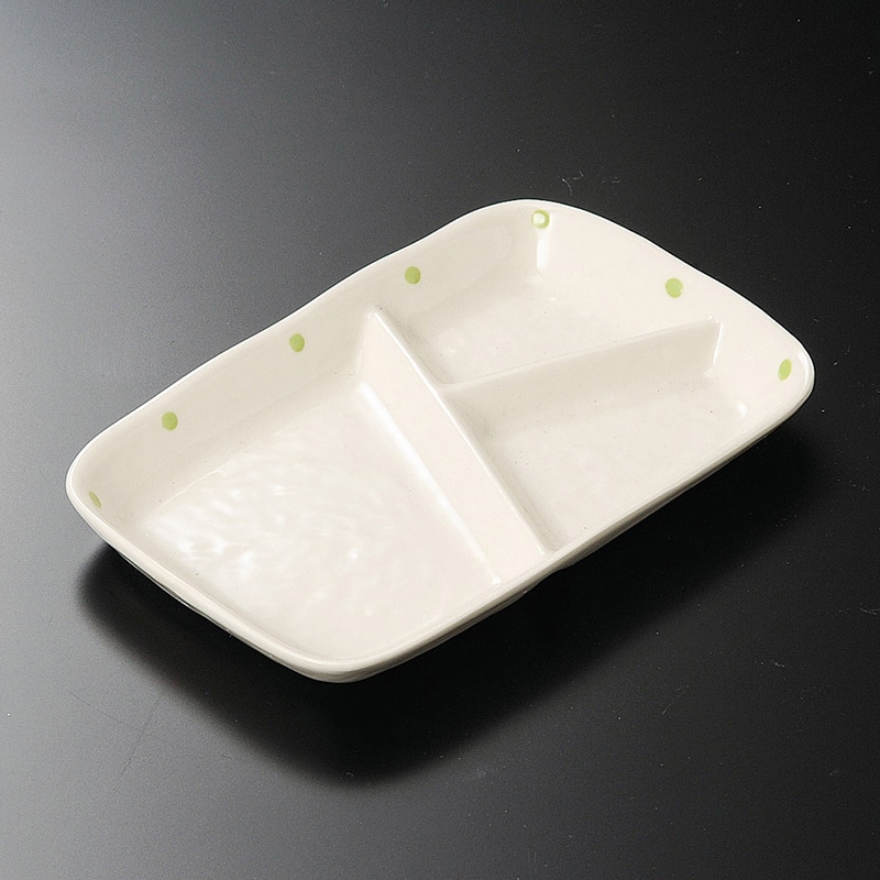 山万 28406-510 ドットグリーン仕切皿 1個（ご注文単位1個）【直送品】