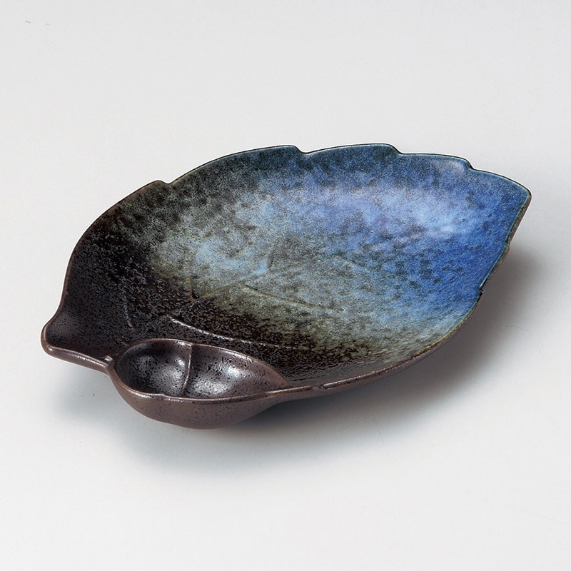 山万 28412-460 森の湖木の葉型栃仕切皿 1個（ご注文単位1個）【直送品】