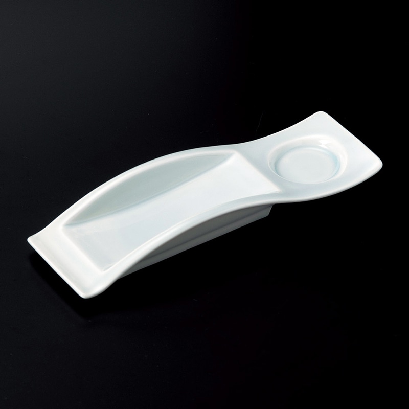 山万 28411-170 青白磁2ピースウェーブ長角皿 1個（ご注文単位1個）【直送品】