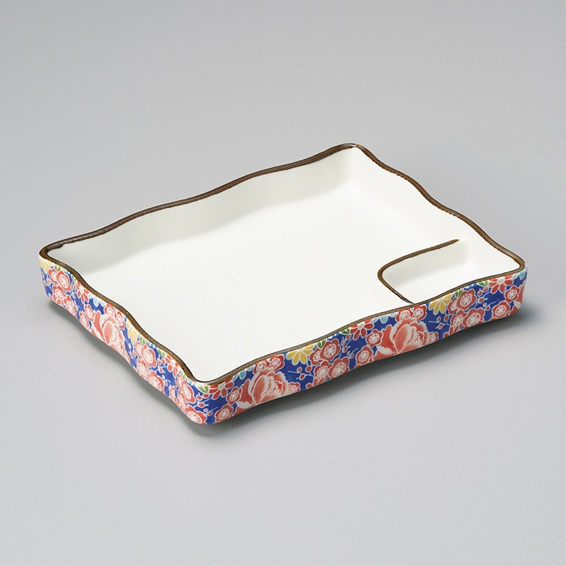 山万 28414-310 四季友禅長角仕切皿(大) 1個（ご注文単位1個）【直送品】