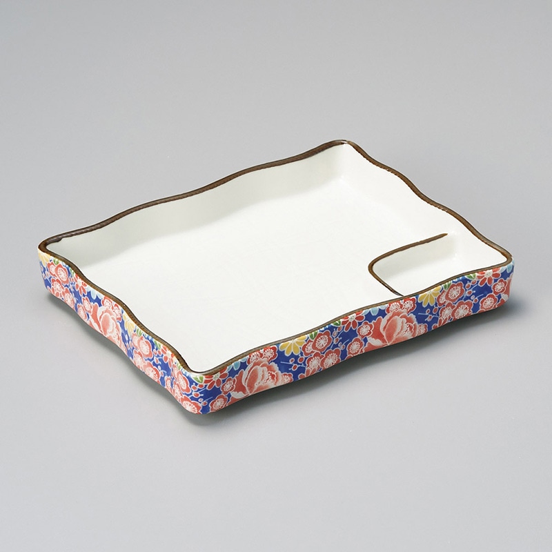 山万 28415-310 四季友禅長角仕切皿(小) 1個（ご注文単位1個）【直送品】