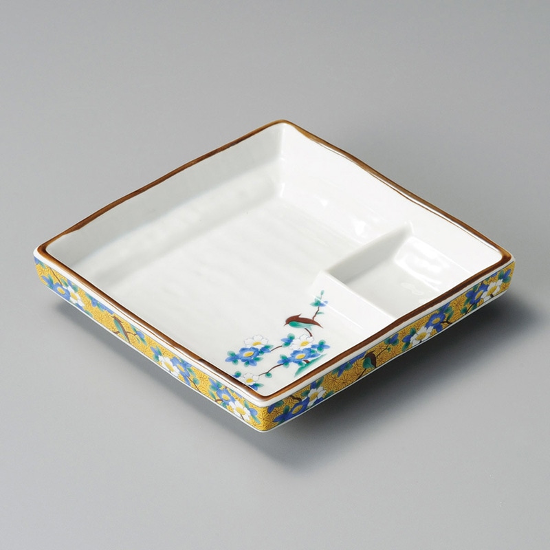 山万 28416-100 黄花鳥正角仕切皿 1個（ご注文単位1個）【直送品】