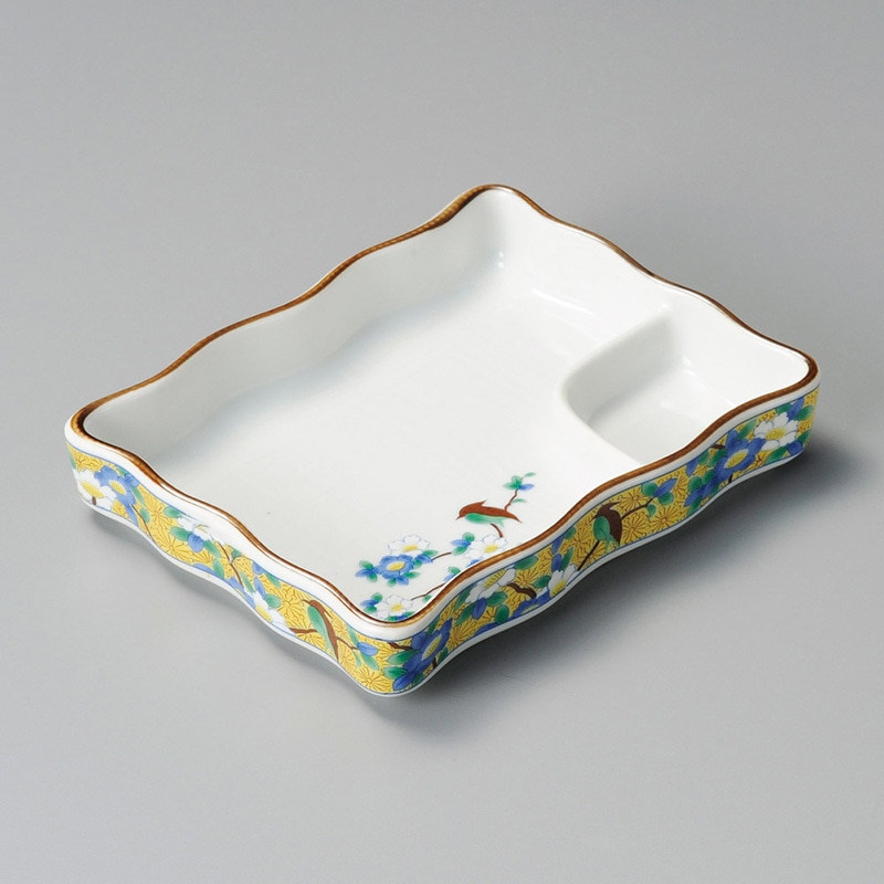 山万 28418-100 黄花鳥ミニ仕切皿 1個（ご注文単位1個）【直送品】
