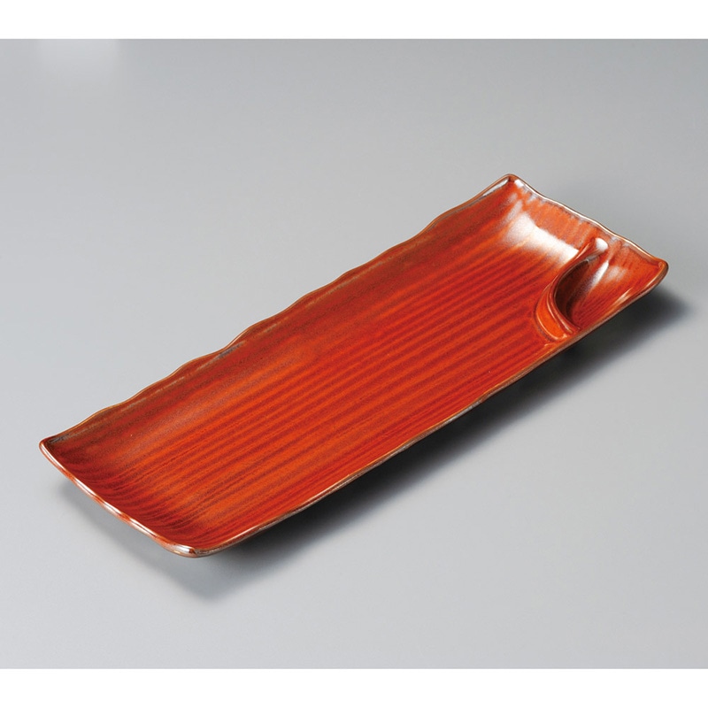 山万 28420-230 仕切筋 赤焼物皿 1個（ご注文単位1個）【直送品】