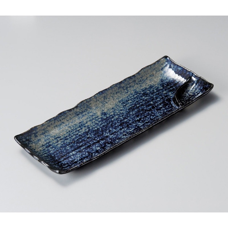 山万 28421-230 仕切筋ルリ焼物皿 1個（ご注文単位1個）【直送品】