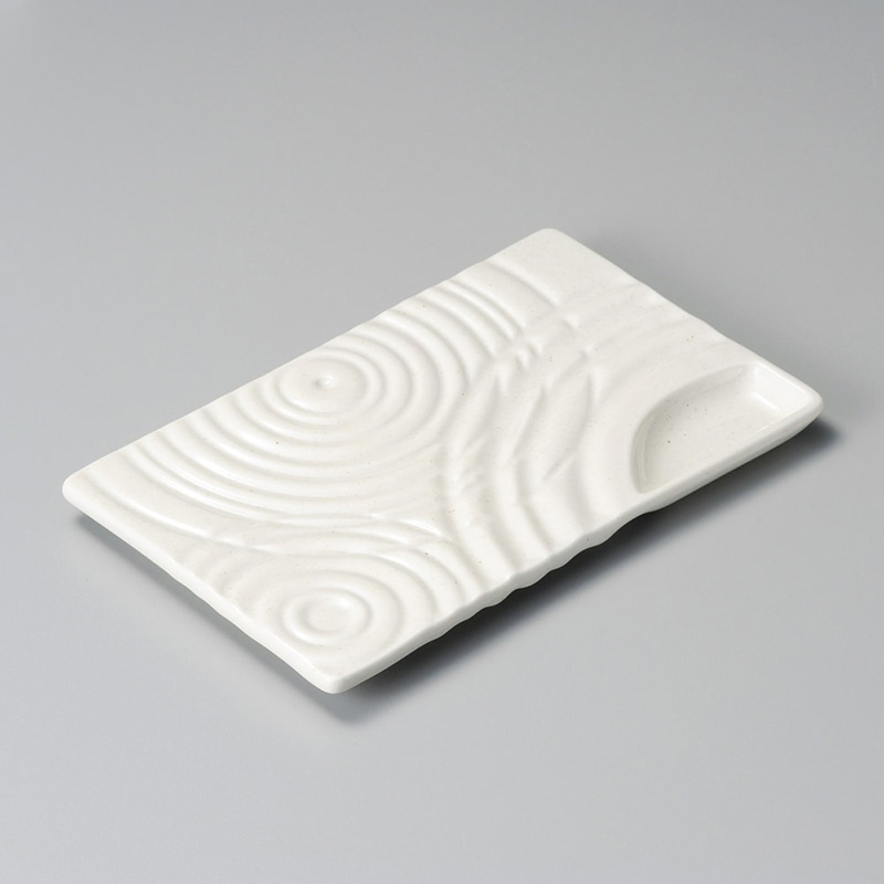 山万 28422-130 粉引釉波紋仕切付焼物皿 1個（ご注文単位1個）【直送品】