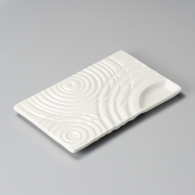 山万 28423-130 粉引釉波紋仕切付串皿 1個（ご注文単位1個）【直送品】