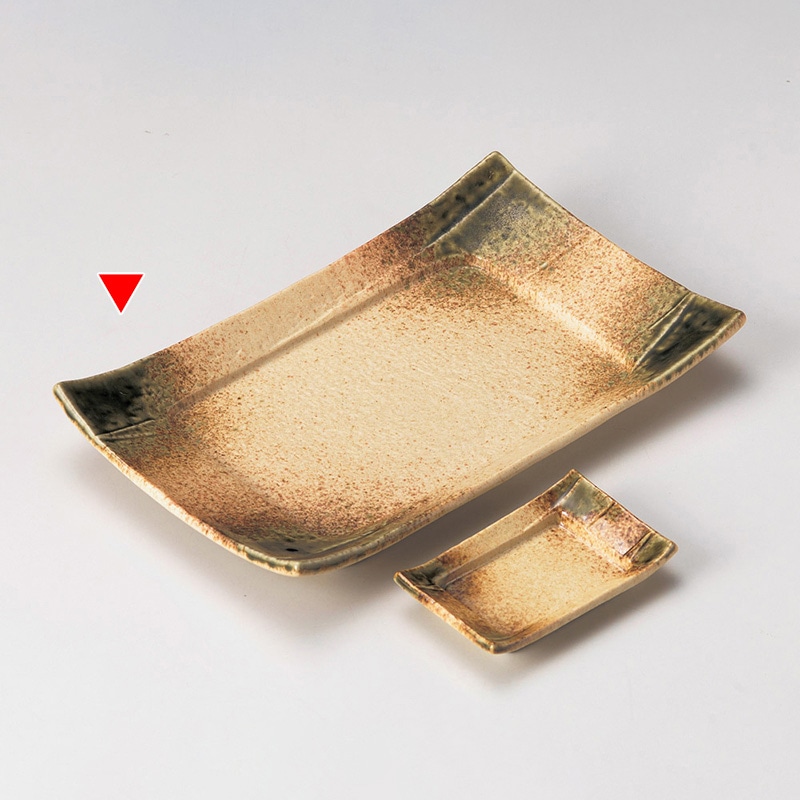 山万 28606-550 伊賀織部9.0寸長角四方皿 1個（ご注文単位1個）【直送品】